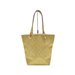 Gucci metallic gold GG monogram canvas tote bag